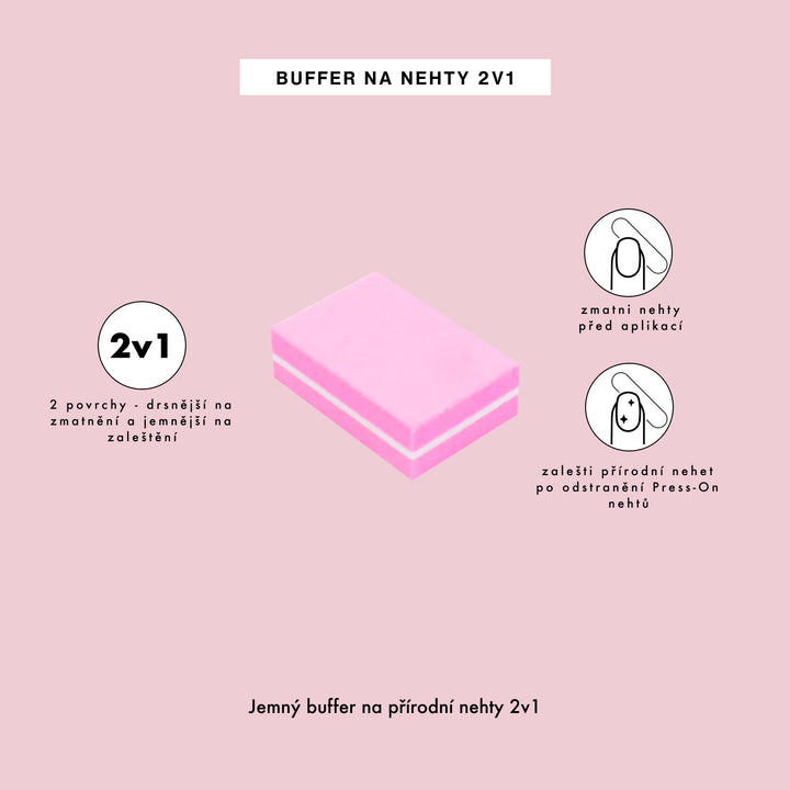 Matující Buffer 2v1 | Brusný Blok na Nehty