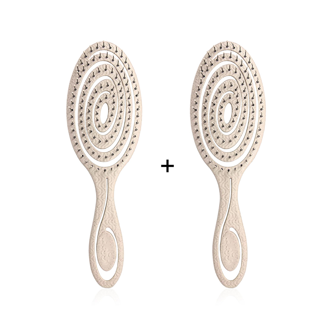 1+1 ZDARMA | Organický Rozčesávací Kartáč - Netrhá a Neláme vlasy | BIO VEGAN vyrobeno z bioplastu | Beige