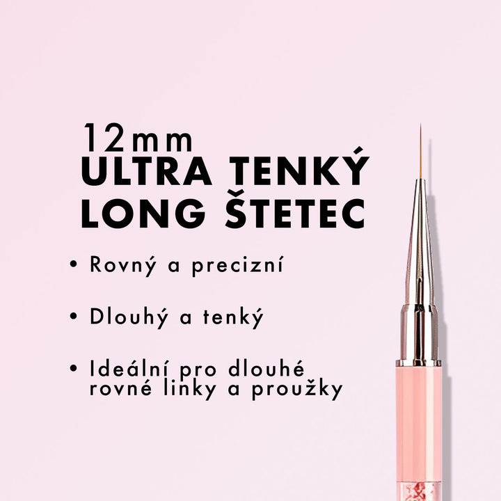 Ultra tenký LONG 12mm Štětec - Dlouhé precizní linky
