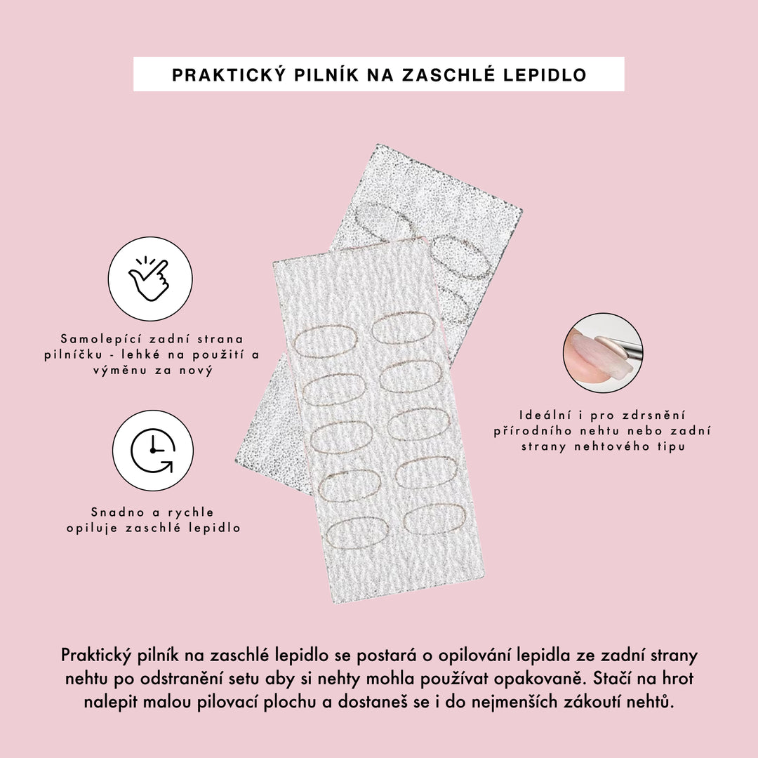 MUST HAVE pro aplikaci lepidlem - Brush-On, Dehydrátor, Odstraňovač, Pilník na zaschlé lepidlo
