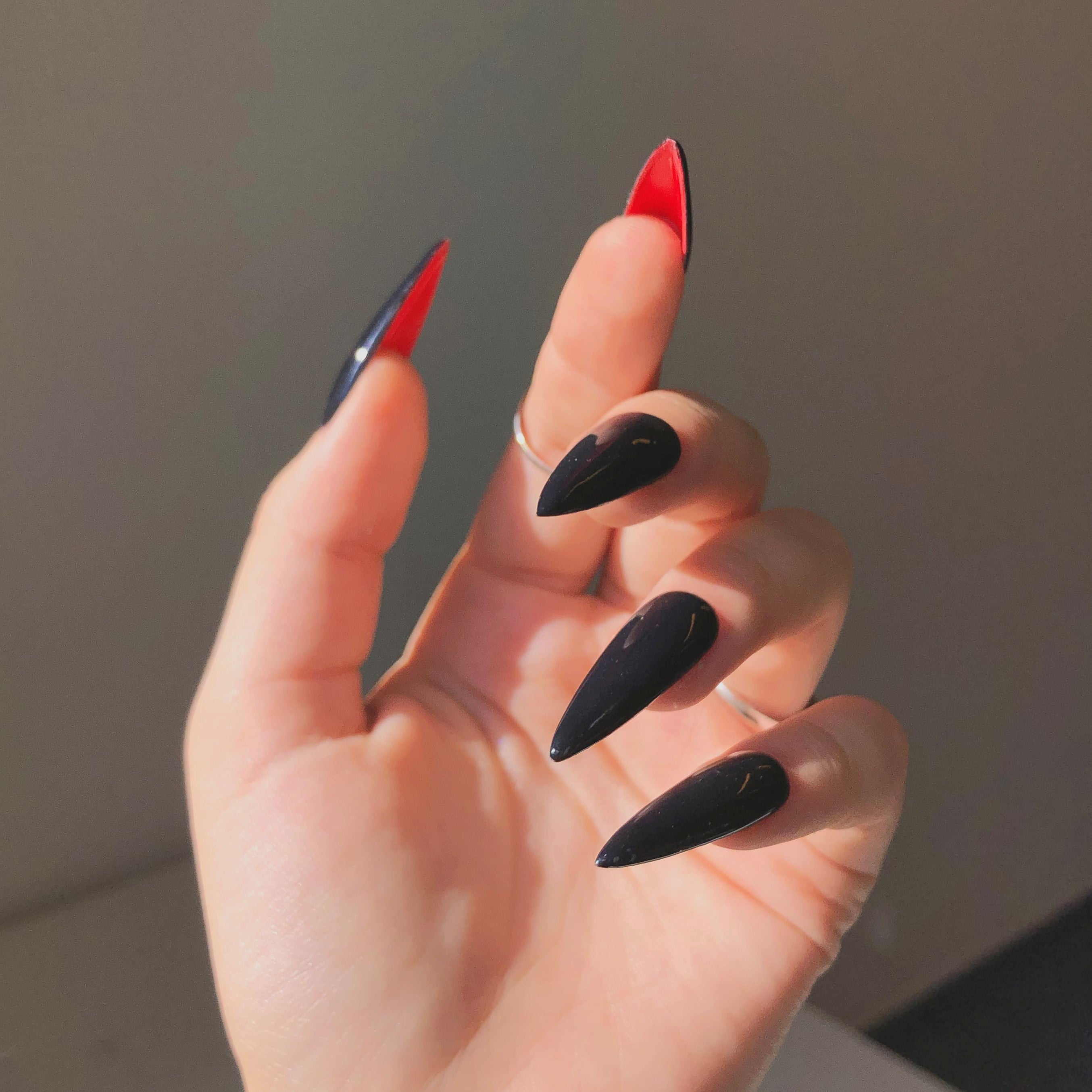 Black nails shop red bottoms